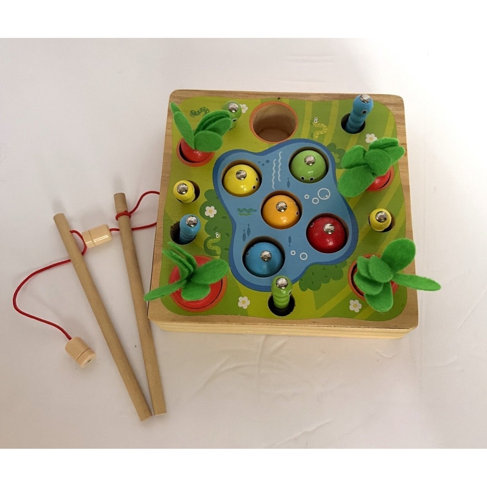 Wooden Magnetic Fishing Game for Toddlers Montessori Fishing Colors Motor Skills